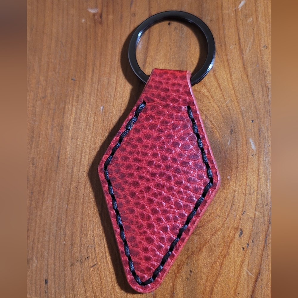 Red Genuine Leather Key Fob